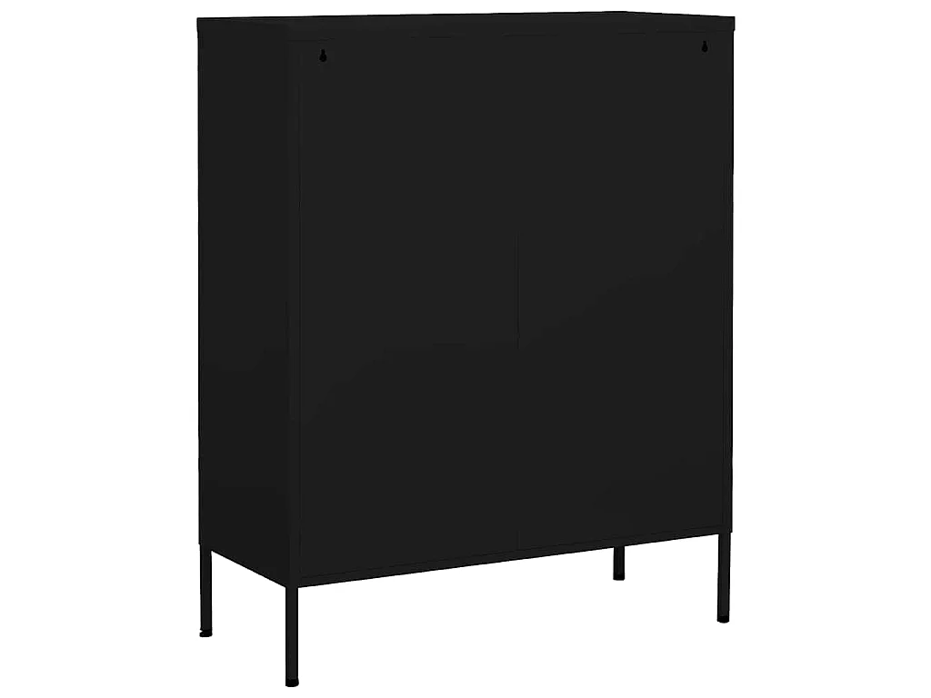 Opbergkast 80x35x101,5 cm staal zwart