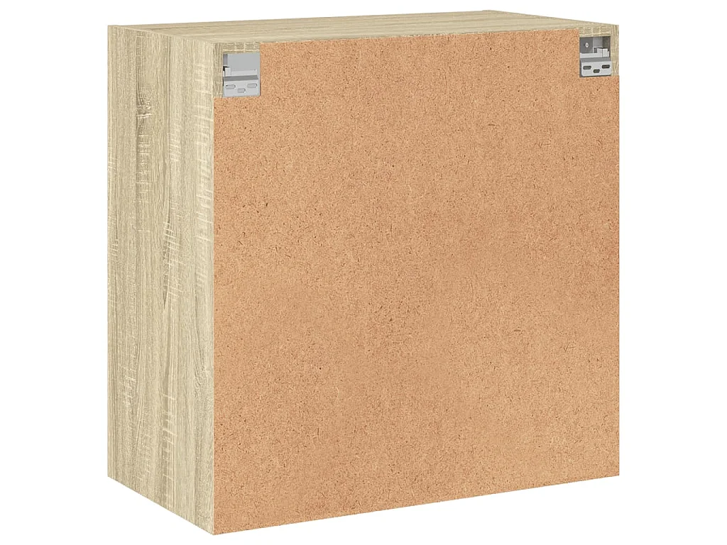 Armário de parede c/ portas vidro 68x37x68,5 cm carvalho sonoma