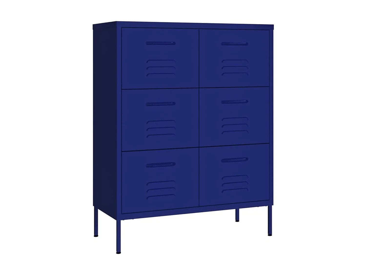 Schubladenschrank Marineblau 80x35x101,5 cm Stahl