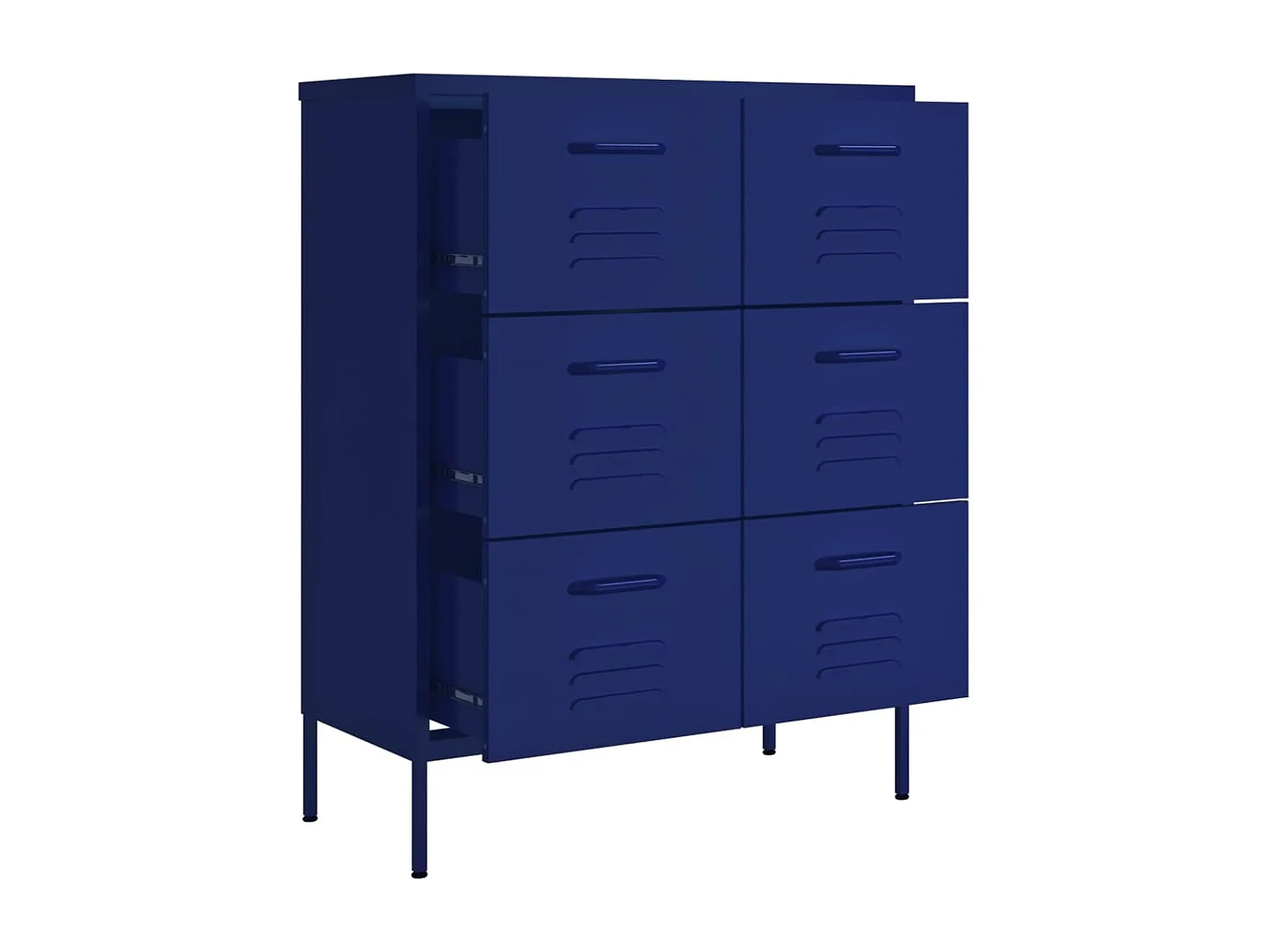 Schubladenschrank Marineblau 80x35x101,5 cm Stahl