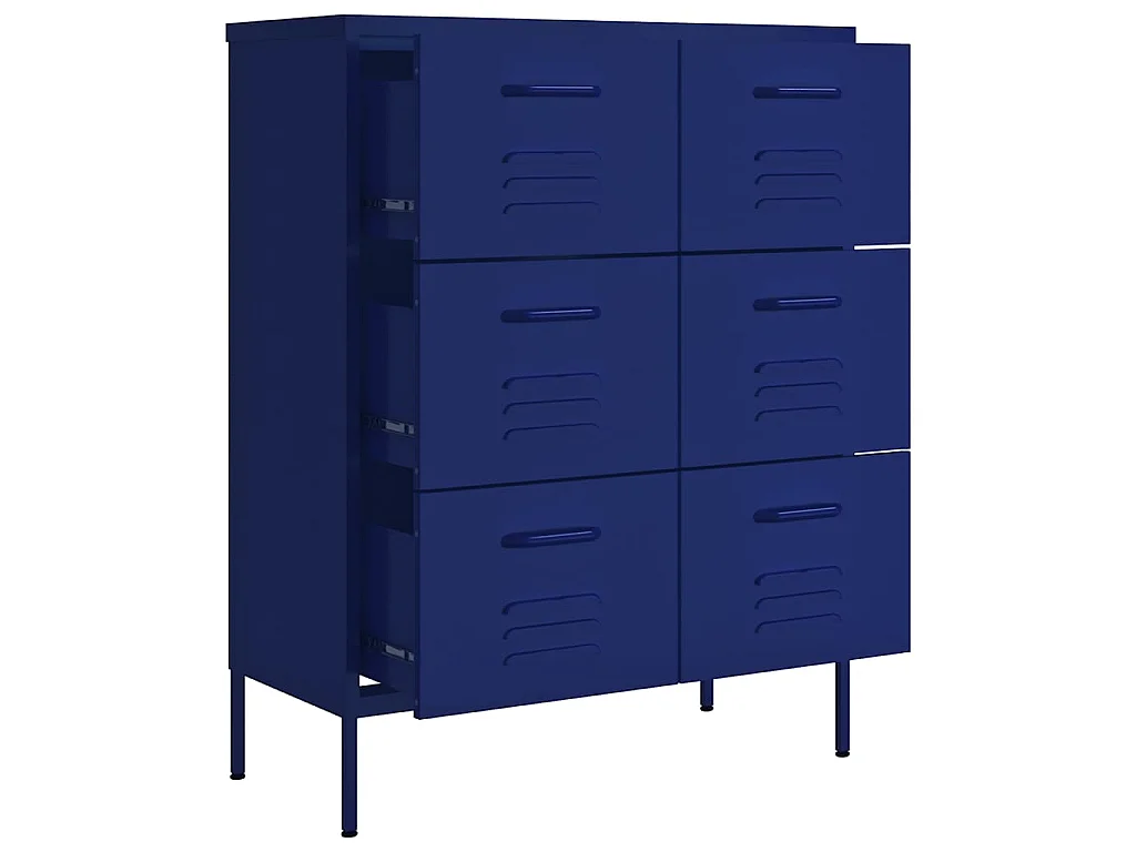 Armoire à tiroirs Bleu marine 80x35x101,5 cm Acier