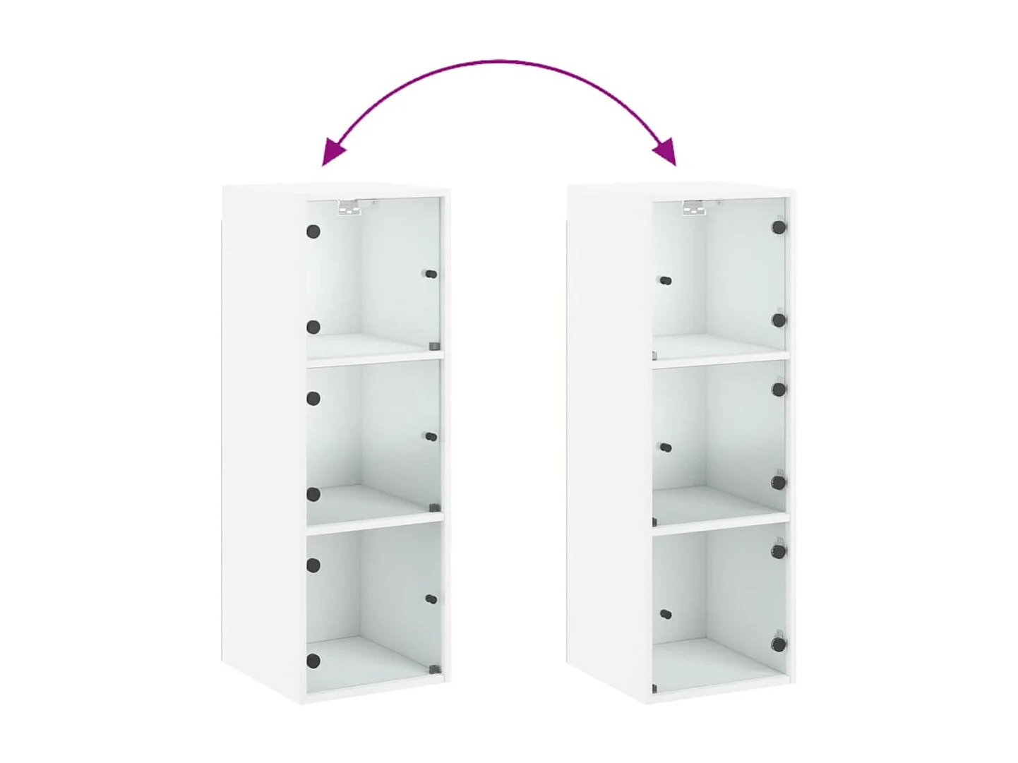 Wandschrank mit Glastüren Weiß 35x37x100 cm