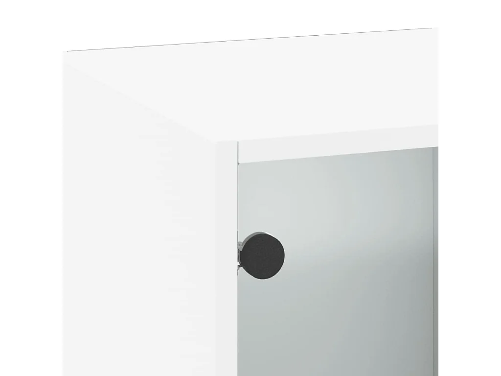 Wandschrank mit Glastüren Weiß 35x37x100 cm