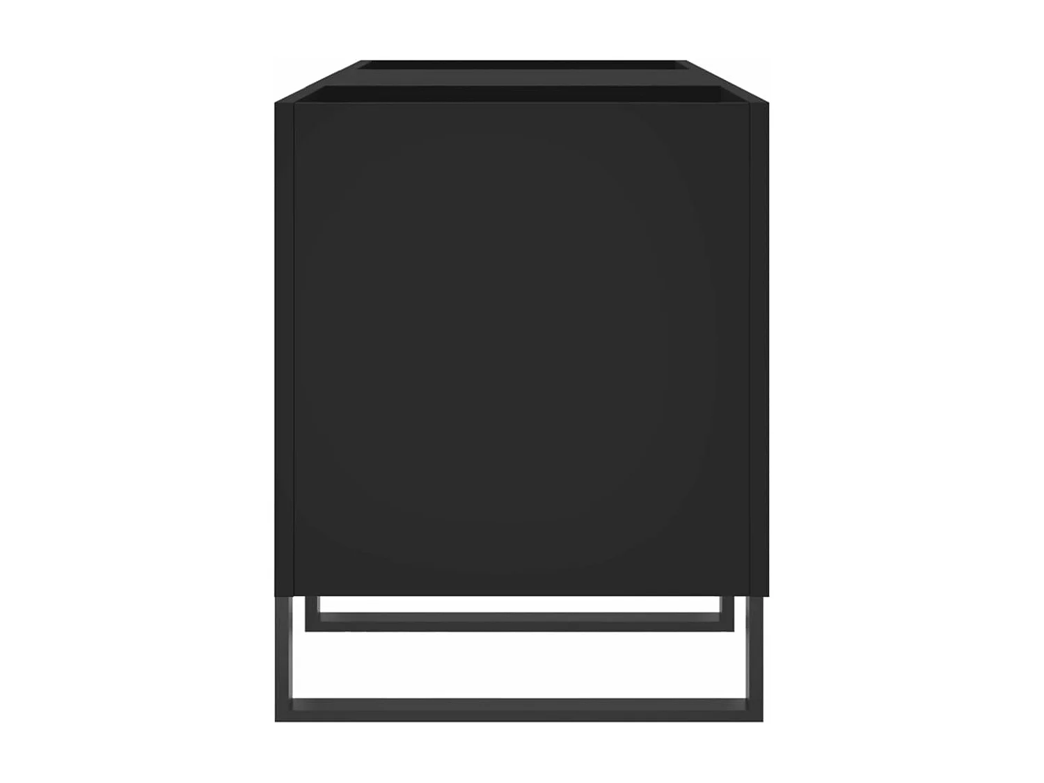 Armoire à disques noir 121x38x48 cm bois d'ingénierie