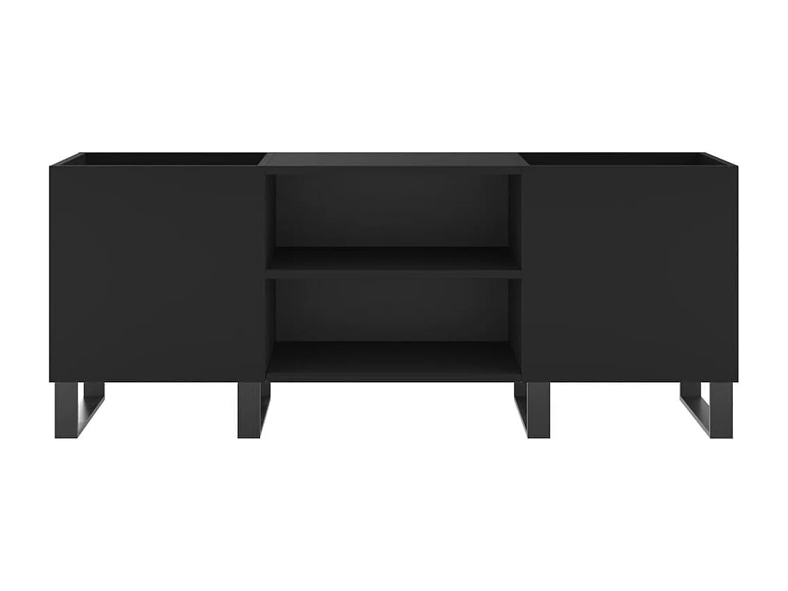 Armoire à disques noir 121x38x48 cm bois d'ingénierie