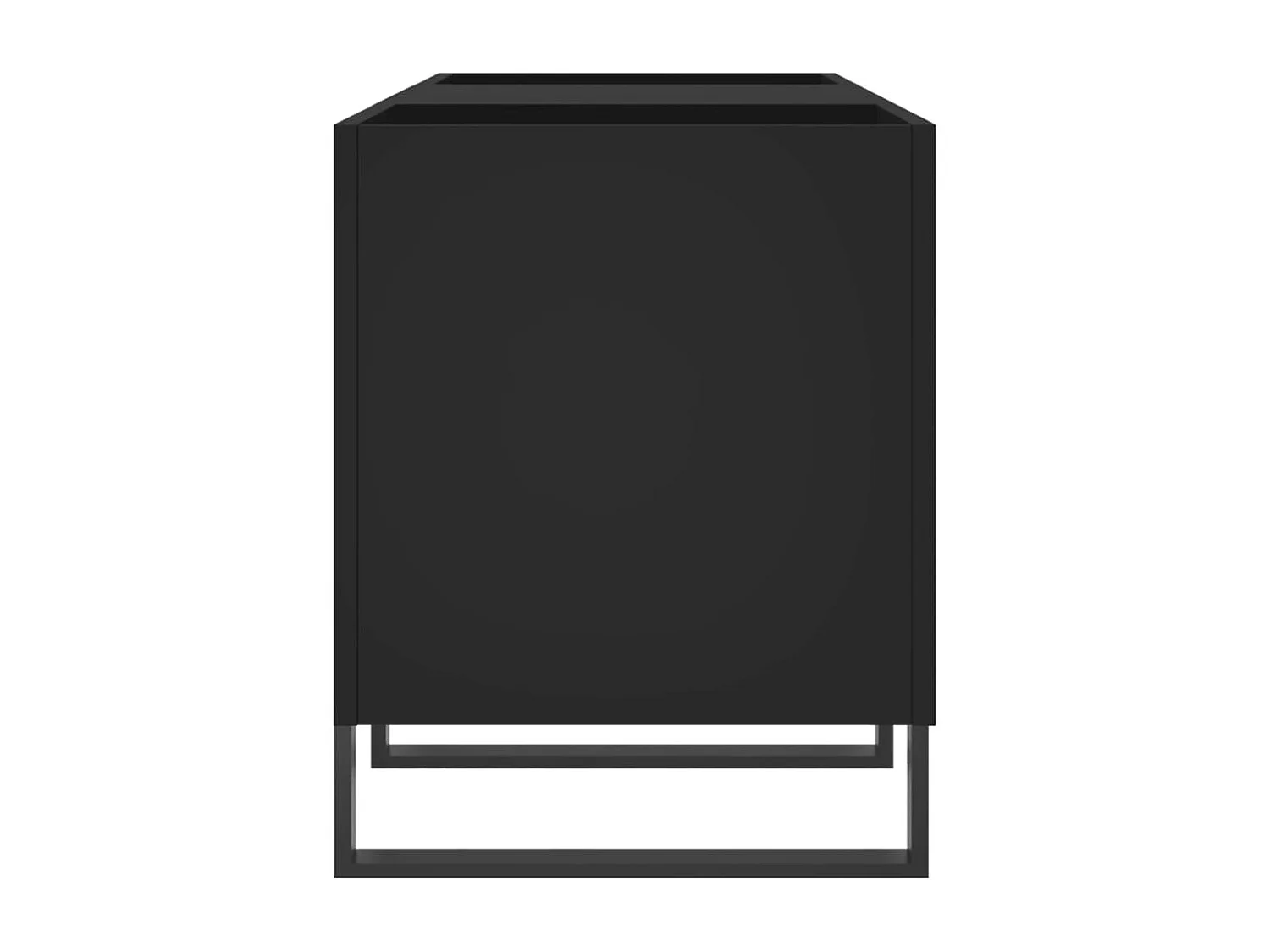 Armoire à disques noir 121x38x48 cm bois d'ingénierie