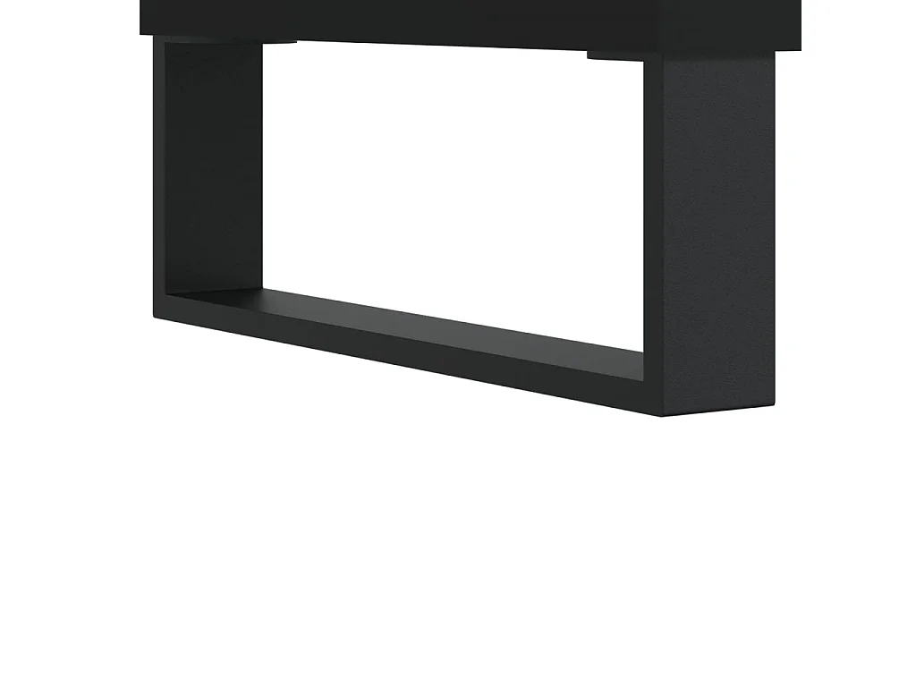 Armoire à disques noir 121x38x48 cm bois d'ingénierie