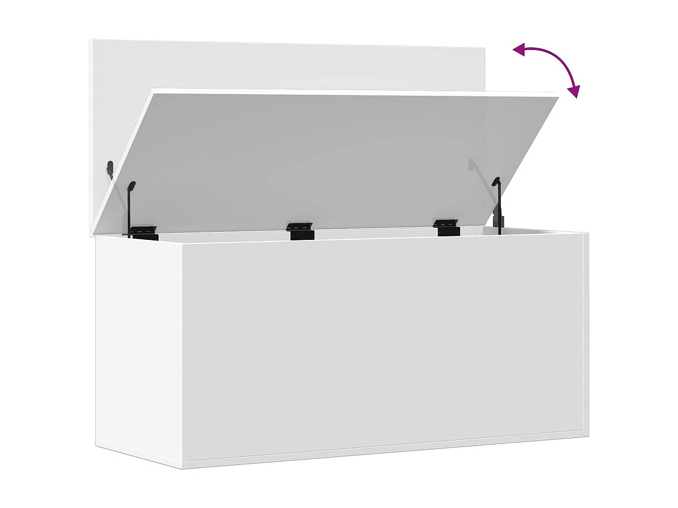 Caixa de arrumação 100x42x46 cm derivados de madeira branco