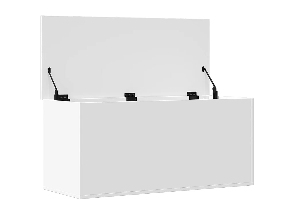 Boîte de rangement blanc 100x42x46 cm bois d'ingénierie