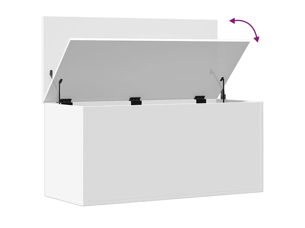 Boîte de rangement blanc 100x42x46 cm bois d'ingénierie