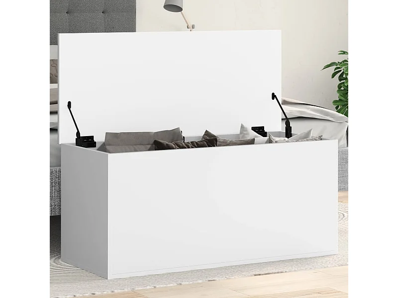 Caixa de arrumação 100x42x46 cm derivados de madeira branco
