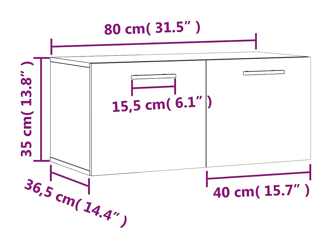 Armoire murale chêne sonoma 80x36,5x35 cm bois d'ingénierie