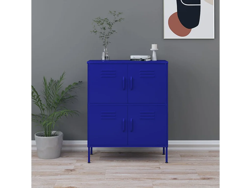 Armadietto Blu Marino 80x35x101,5 cm in Acciaio