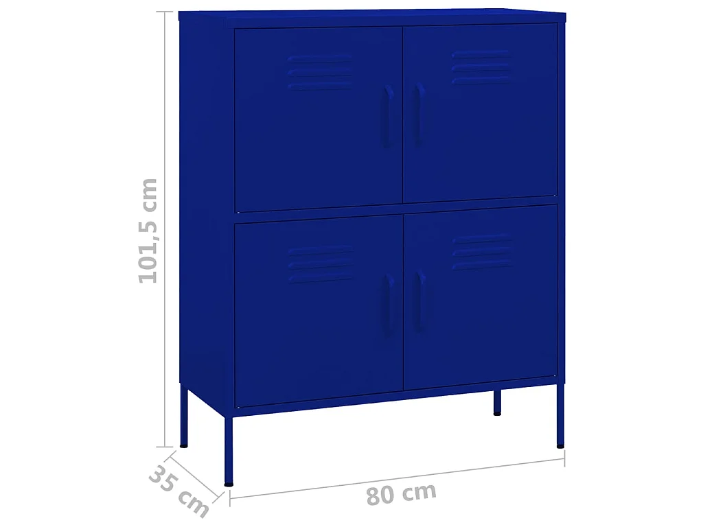Lagerschrank Marineblau 80x35x101,5 cm Stahl