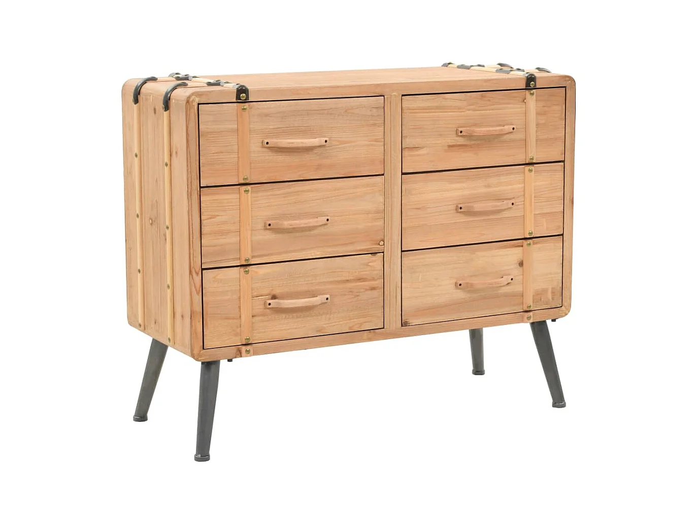 Armoire à tiroirs bois de sapin massif 91x35x73 cm