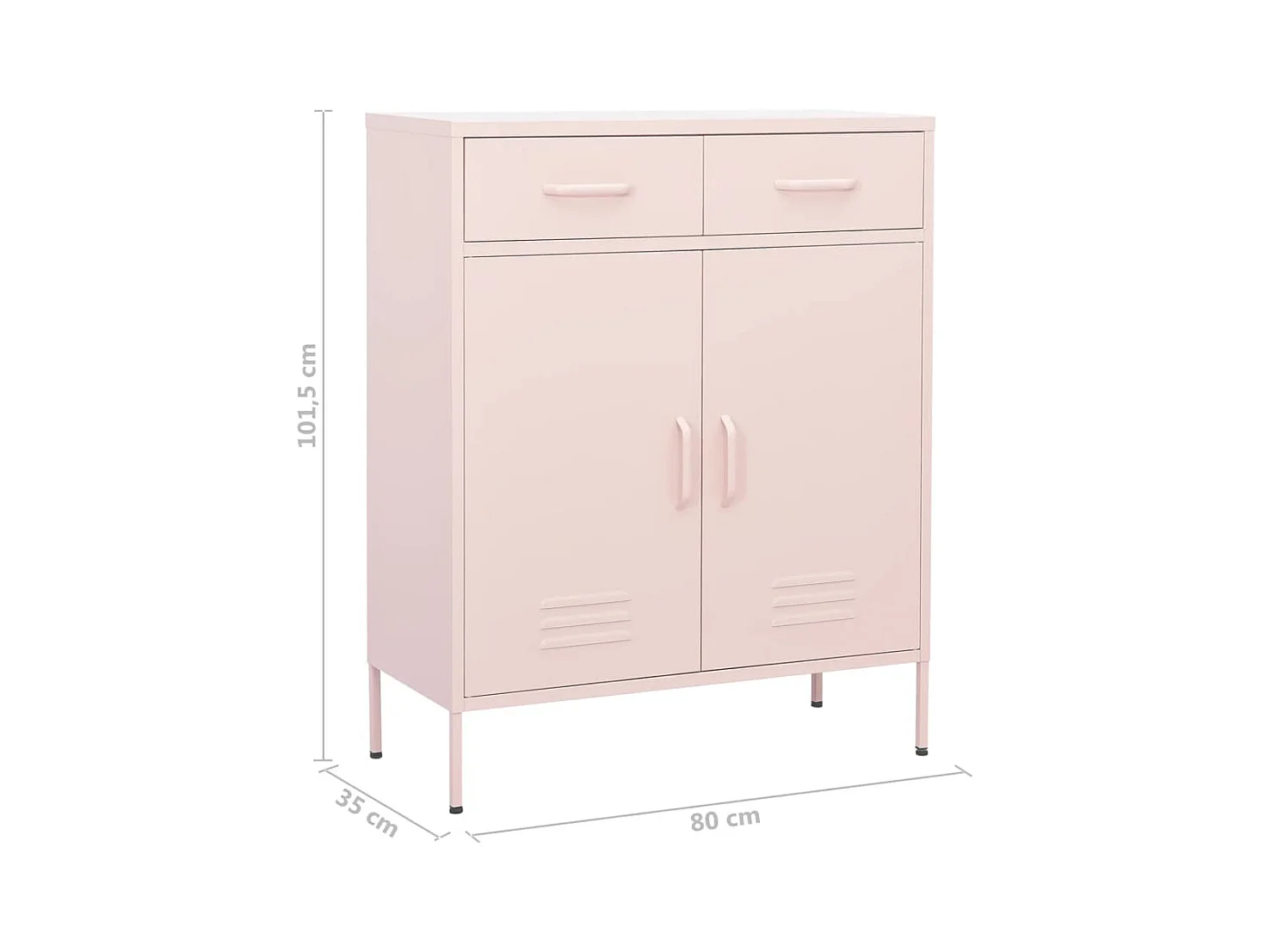 Armario de almacenamiento acero rosa 80x35x101,5 cm