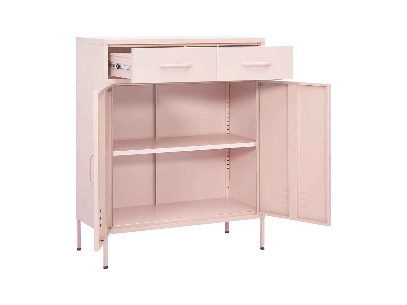 Armario de almacenamiento acero rosa 80x35x101,5 cm