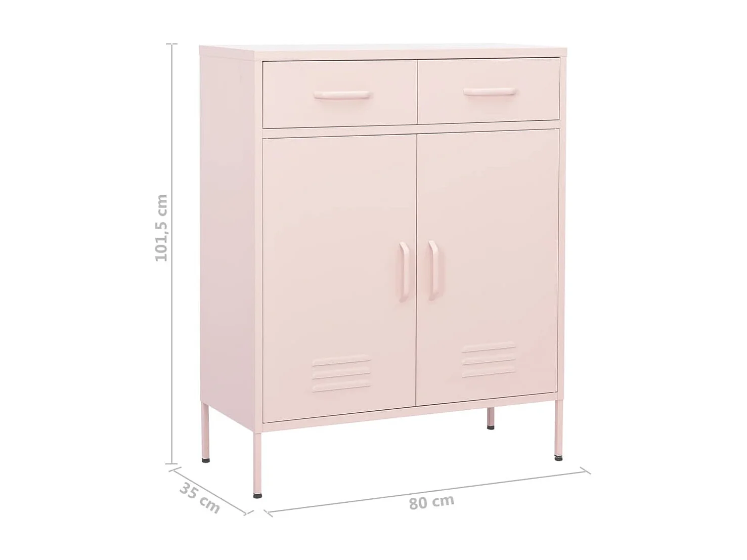 Armário de arrumação aço 80x35x101,5 cm rosa
