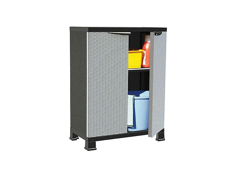 Kunststoffschrank 68x39x92 cm Rattan-Design