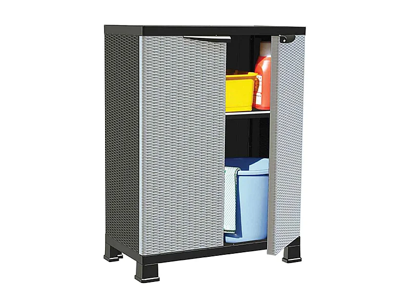 Armário de plástico 68x39x92 cm design em vime