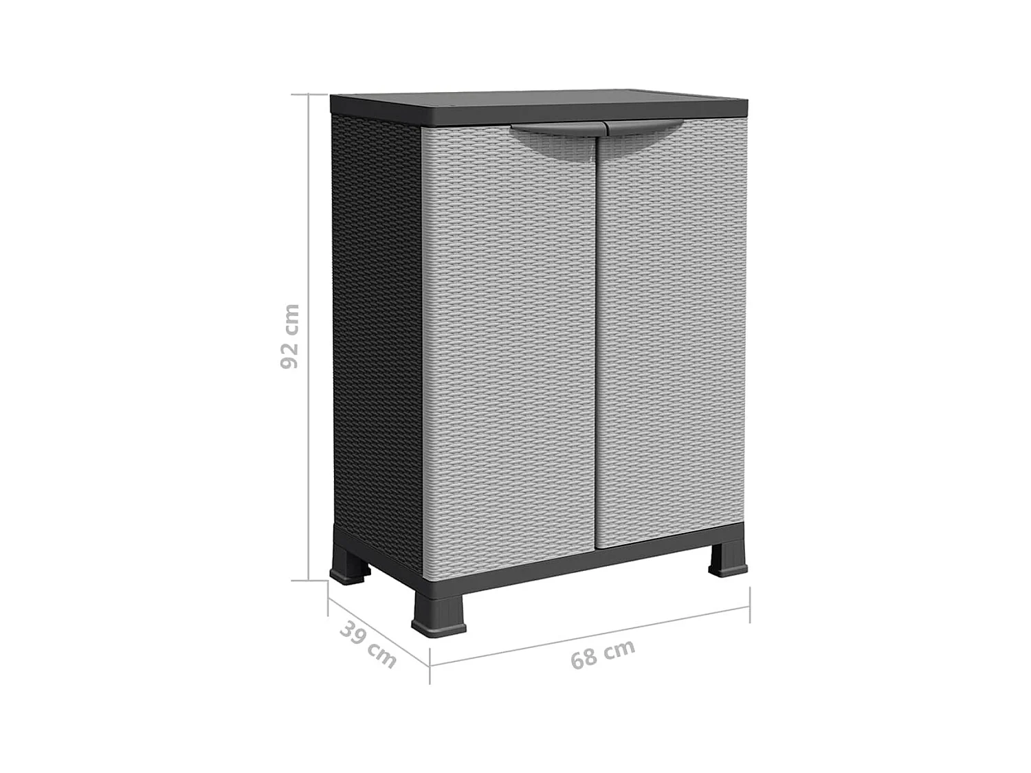 Armoire en plastique 68x39x92 cm Design de rotin