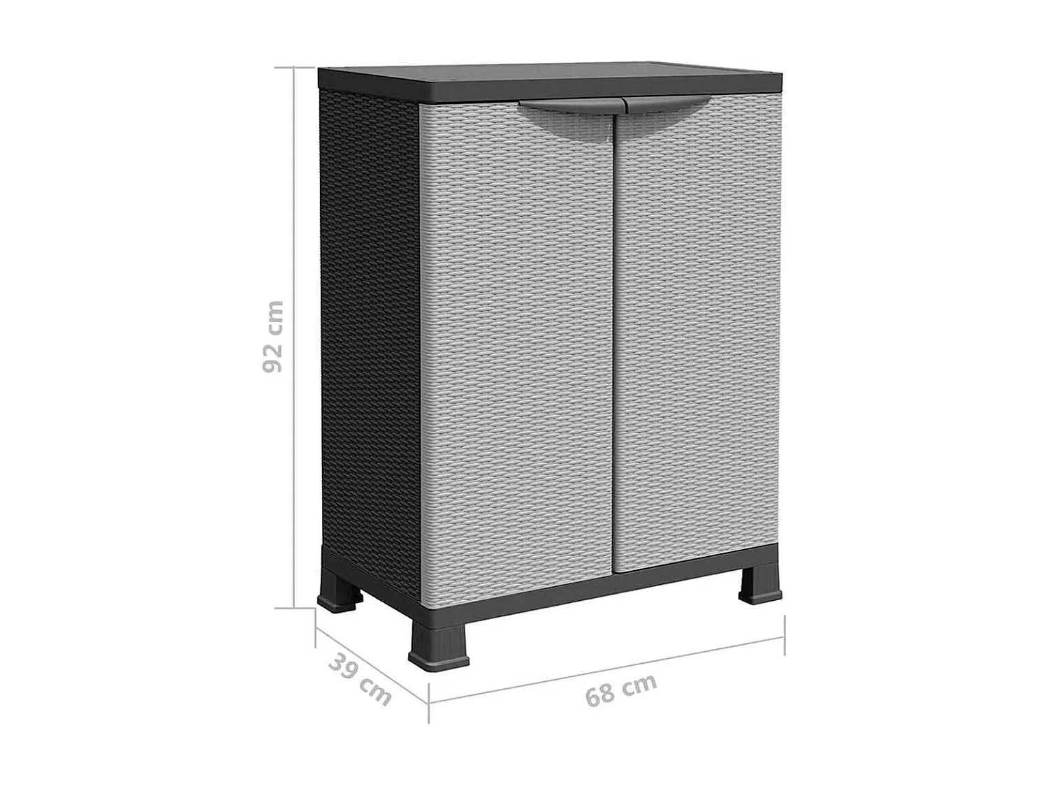 Armoire en plastique 68x39x92 cm Design de rotin