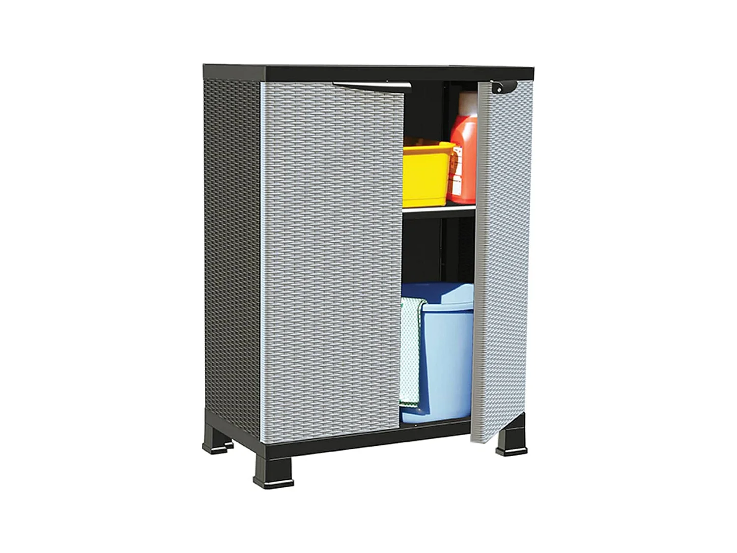 Kunststoffschrank 68x39x92 cm Rattan-Design