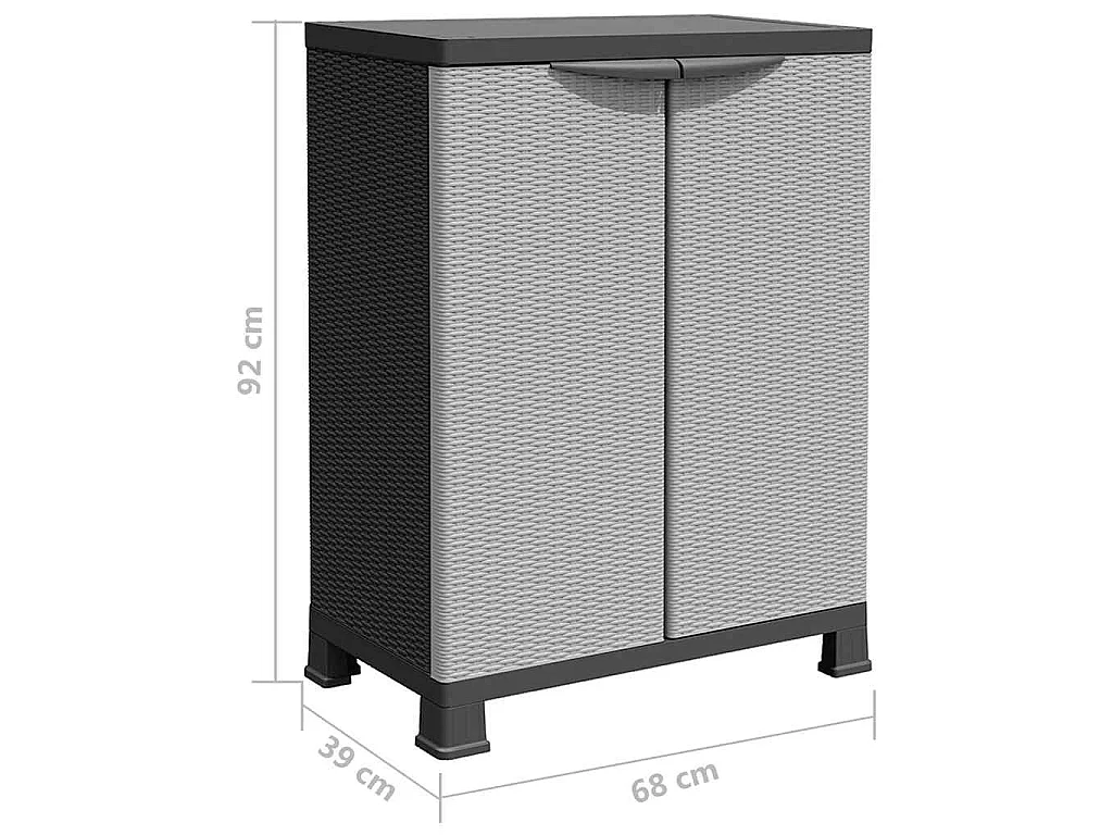 Kunststoffschrank 68x39x92 cm Rattan-Design