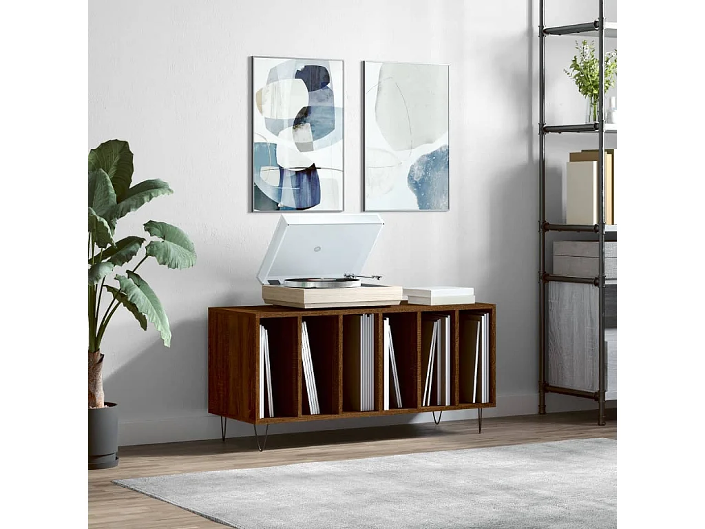 Armoire à disques chêne marron 100x38x48 cm bois d'ingénierie