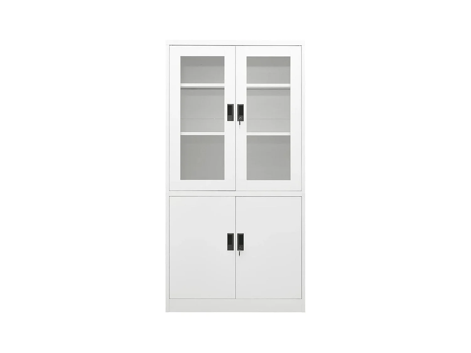 Armadio per Ufficio Bianco 90x40x180 cm in Acciaio