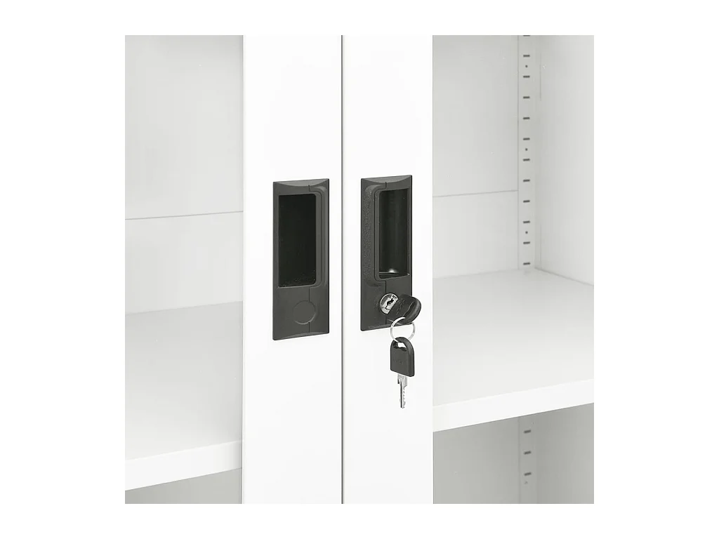 Armadio per Ufficio Bianco 90x40x180 cm in Acciaio