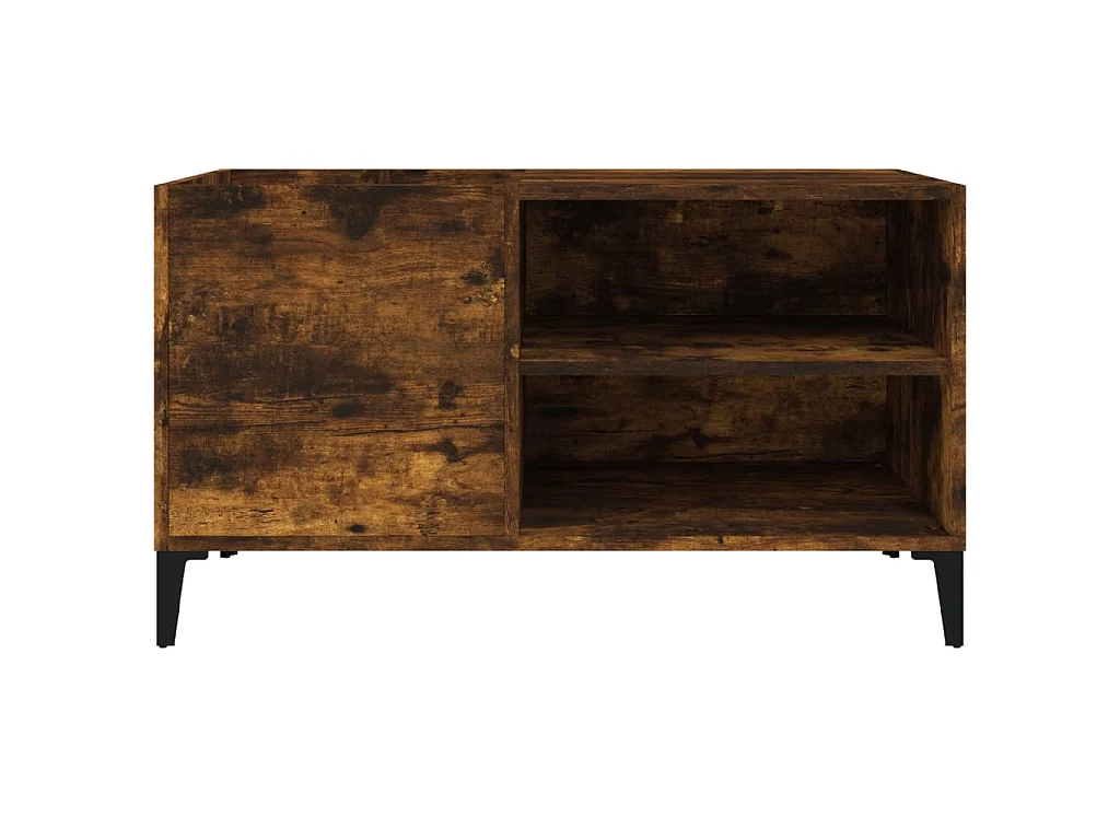 Mobile Porta Dischi Rovere Fumo 84,5x38x48 cm Legno Multistrato