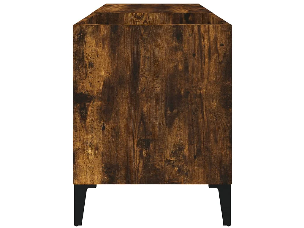 Mobile Porta Dischi Rovere Fumo 84,5x38x48 cm Legno Multistrato