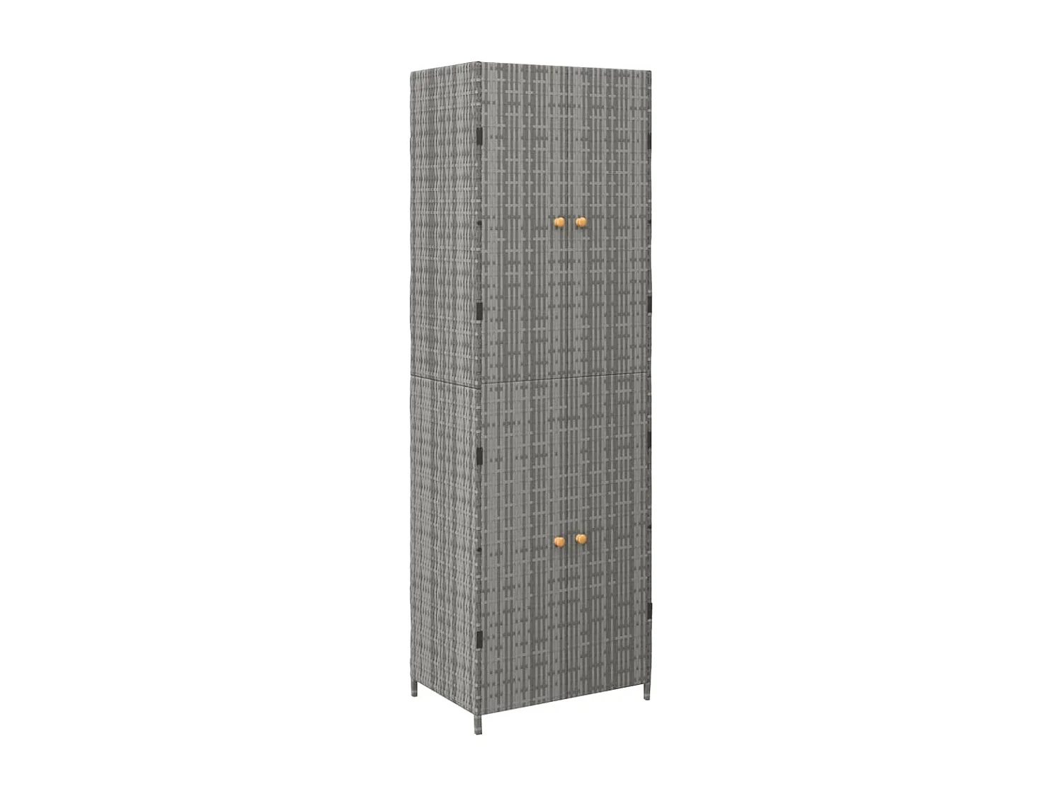 Gartenschrank Grau 59x40x180 cm Poly Rattan