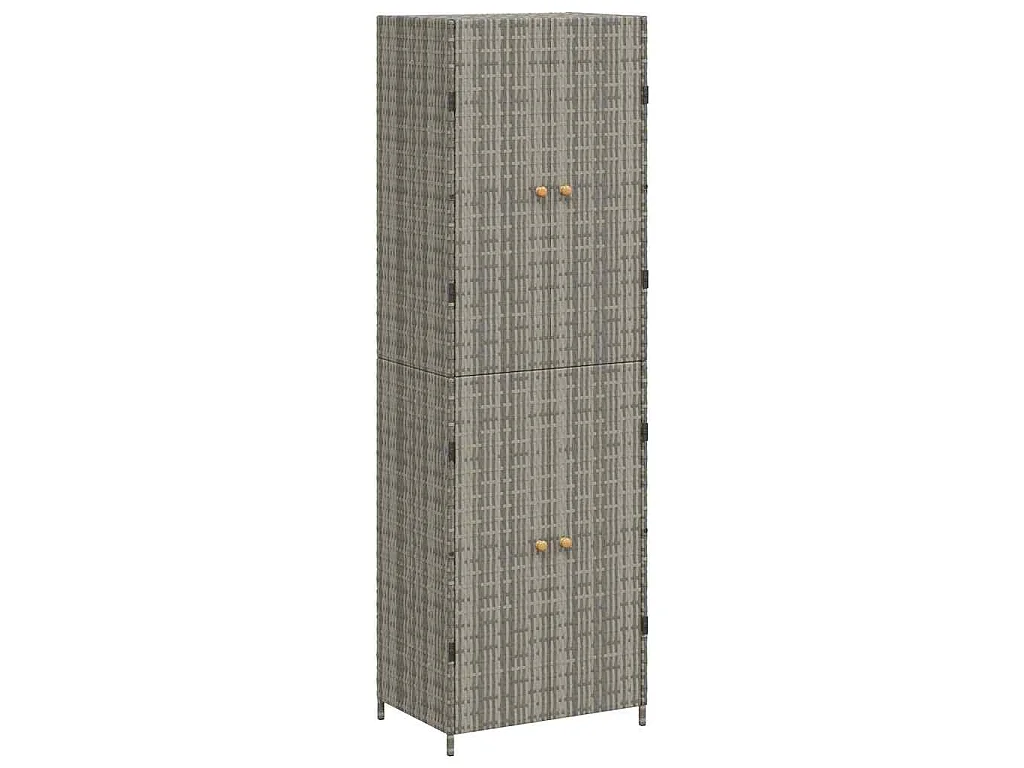 Gartenschrank Grau 59x40x180 cm Poly Rattan