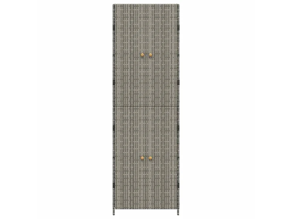 Gartenschrank Grau 59x40x180 cm Poly Rattan