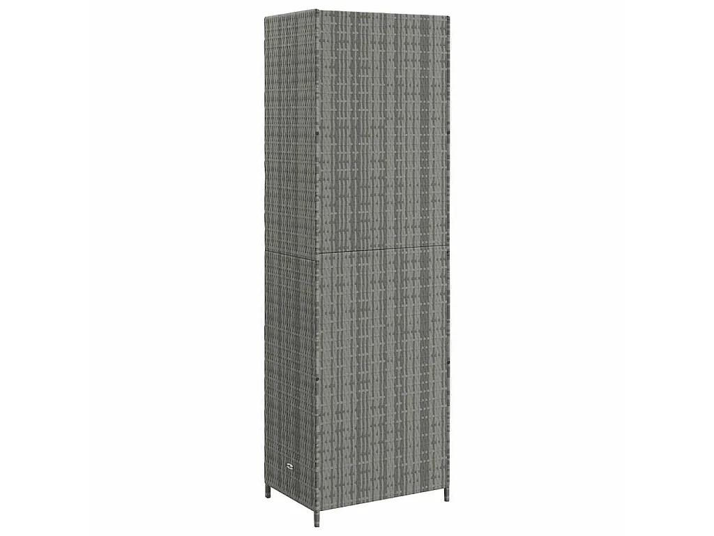 Armoire de rangement jardin Gris 59x40x180 cm Résine tressée