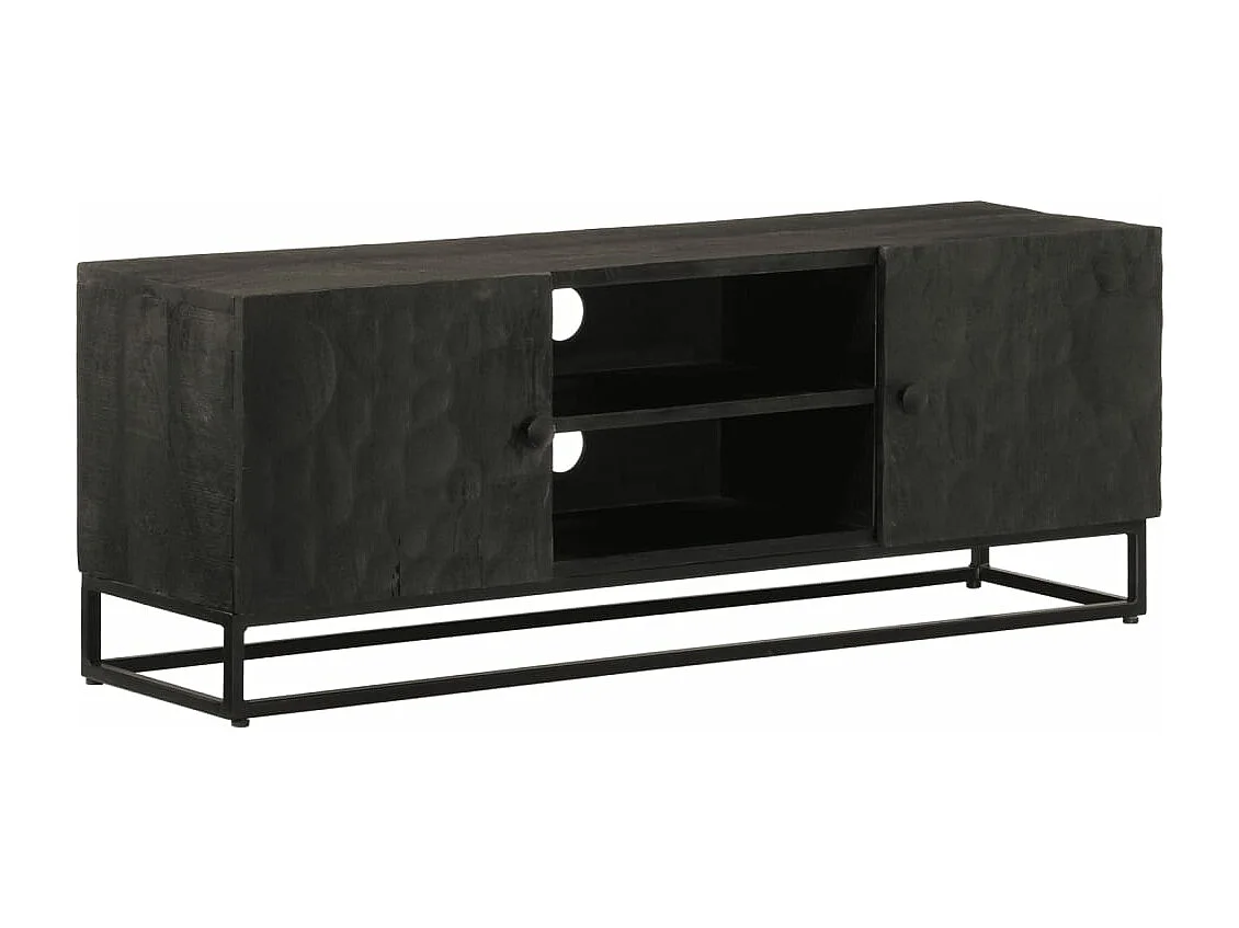 Móvel de TV 110x30x40 cm mangueira maciça e ferro preto