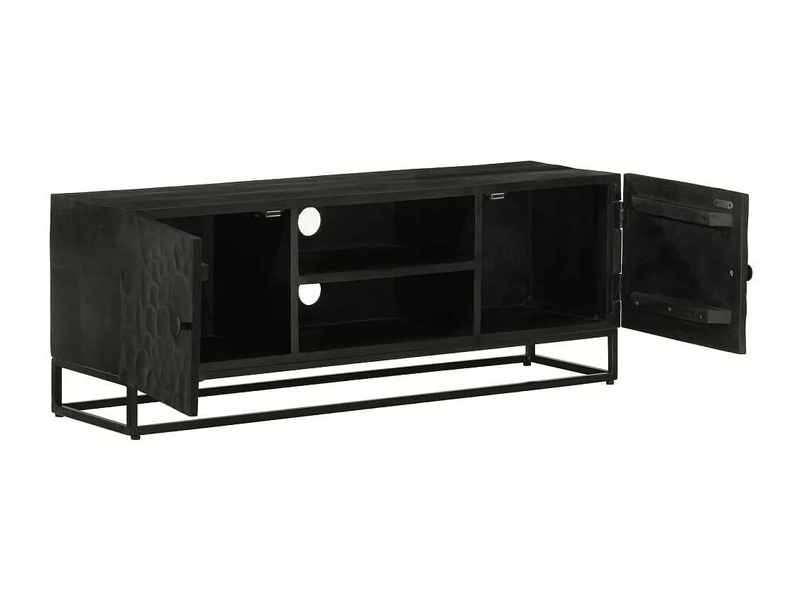 Móvel de TV 110x30x40 cm mangueira maciça e ferro preto