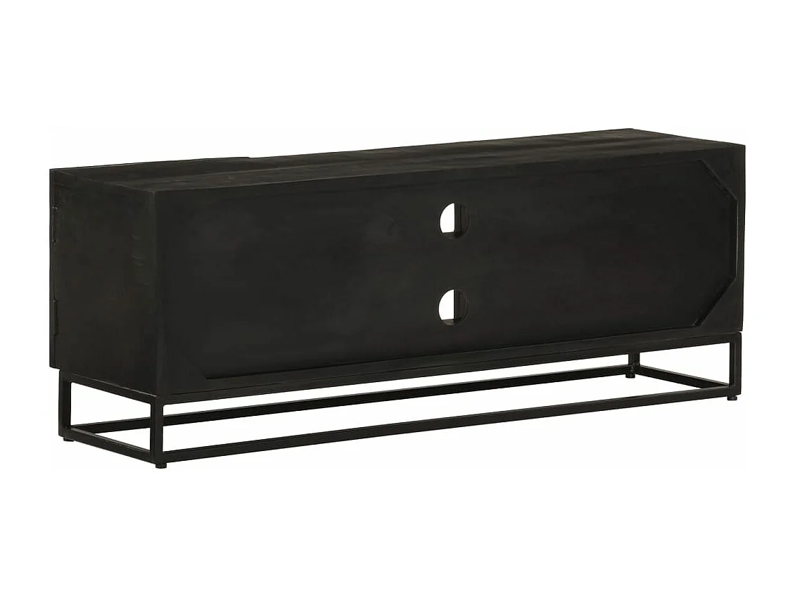 Móvel de TV 110x30x40 cm mangueira maciça e ferro preto