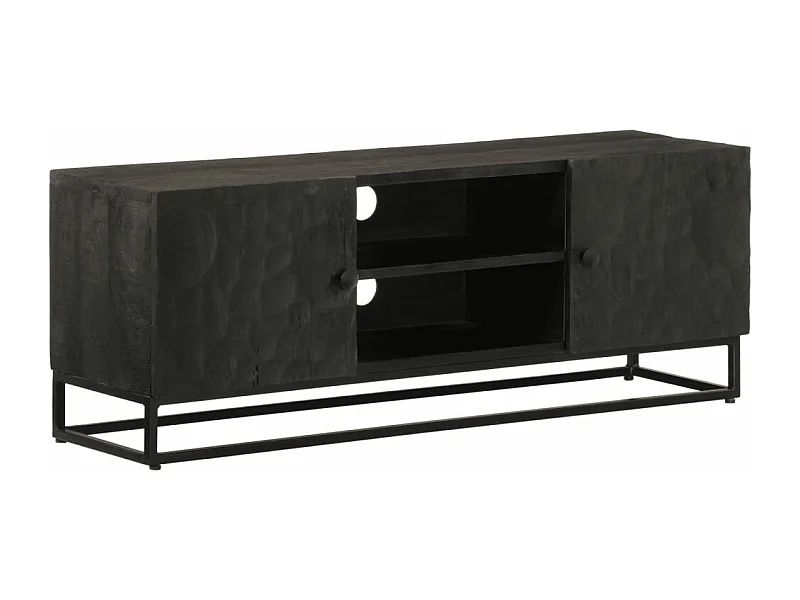 Móvel de TV 110x30x40 cm mangueira maciça e ferro preto