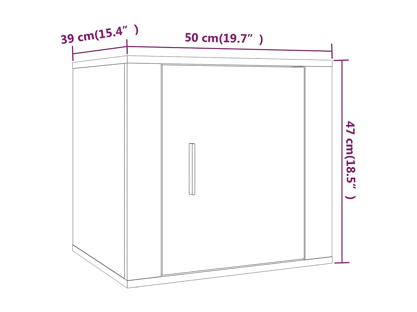 Table de chevet Chêne sonoma 50x39x47 cm