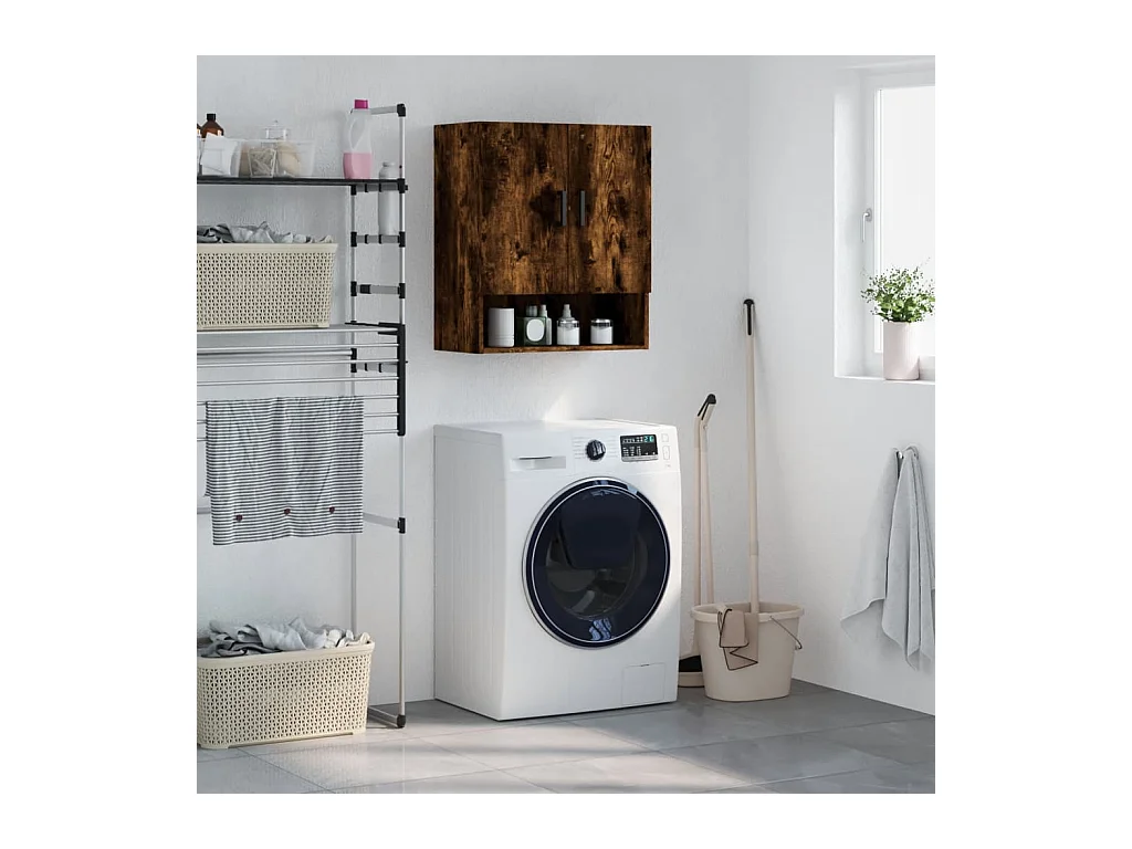 Armoire murale chêne fumé 60x31x70 cm bois d'ingénierie