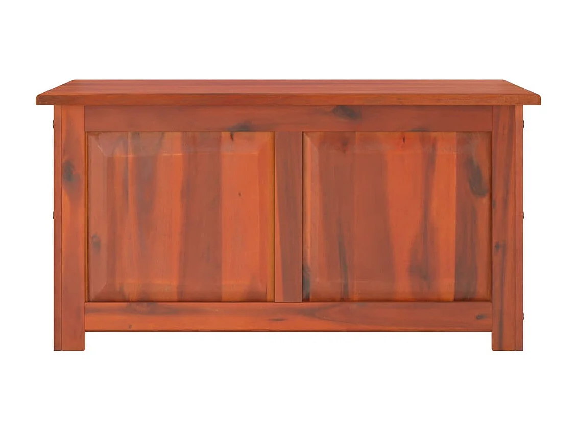 Coffre de rangement avec couvercle marron bois massif d'acacia
