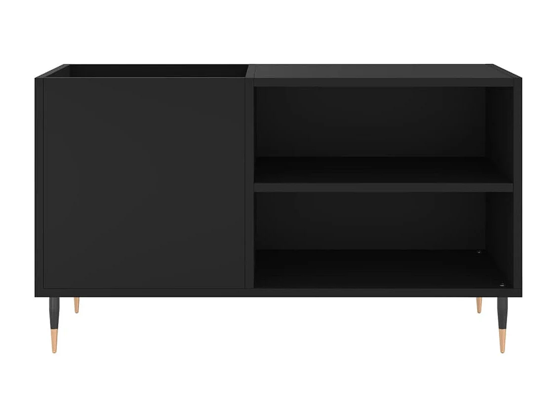 Platenkast 85x38x48 cm bewerkt hout zwart