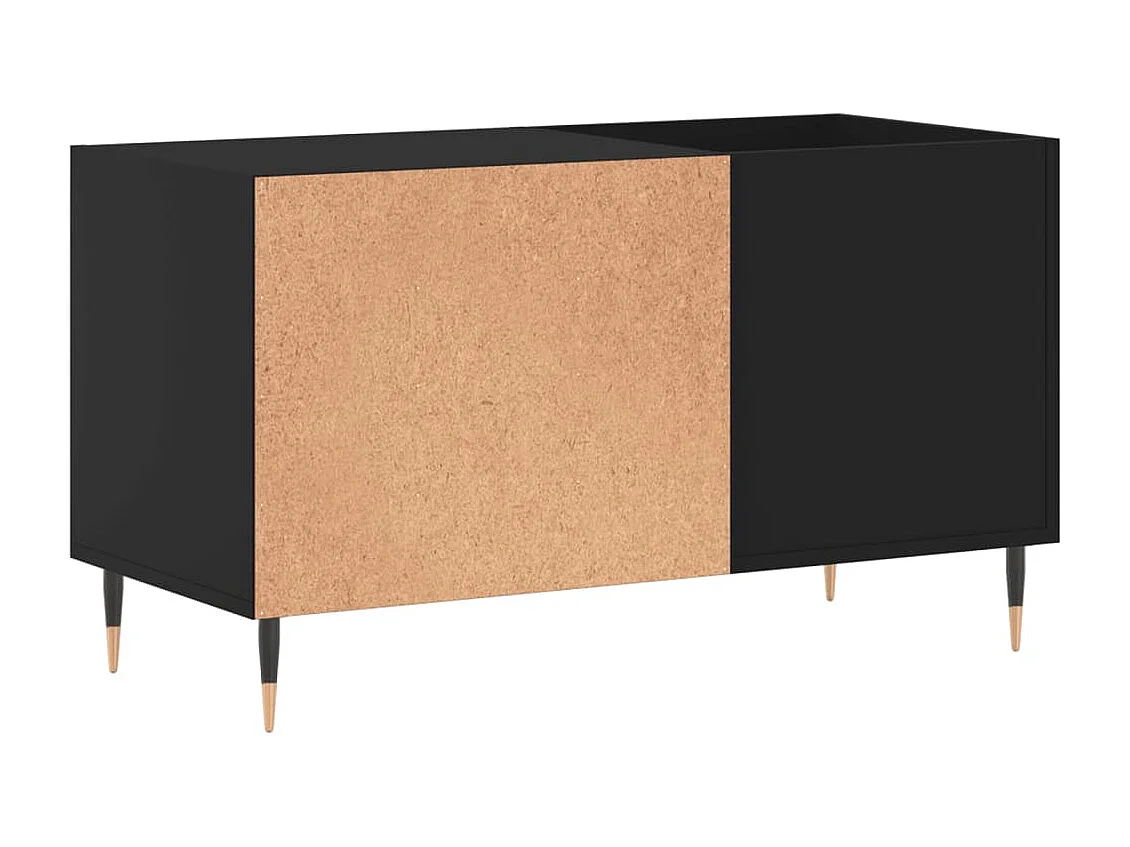 Platenkast 85x38x48 cm bewerkt hout zwart