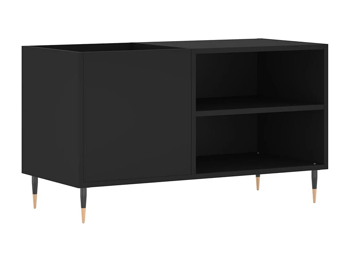Platenkast 85x38x48 cm bewerkt hout zwart