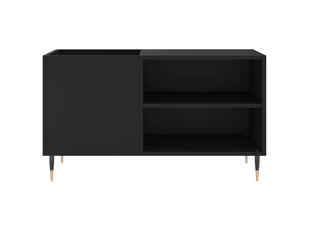 Platenkast 85x38x48 cm bewerkt hout zwart