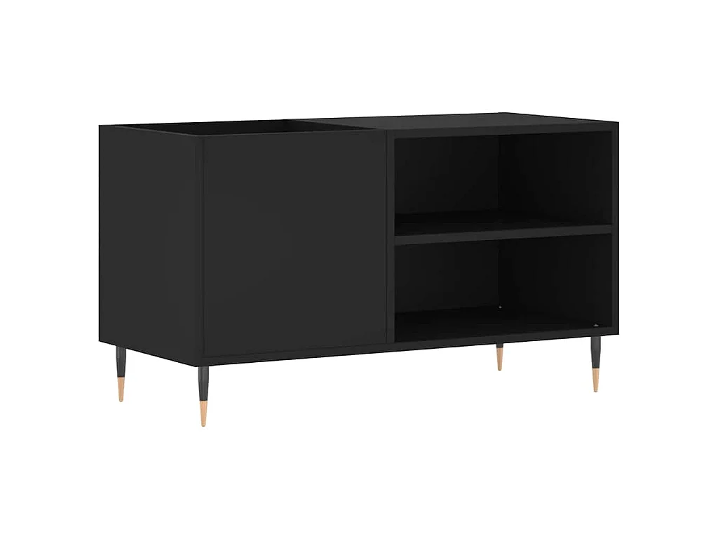 Armoire à disques noir 85x38x48 cm bois d'ingénierie