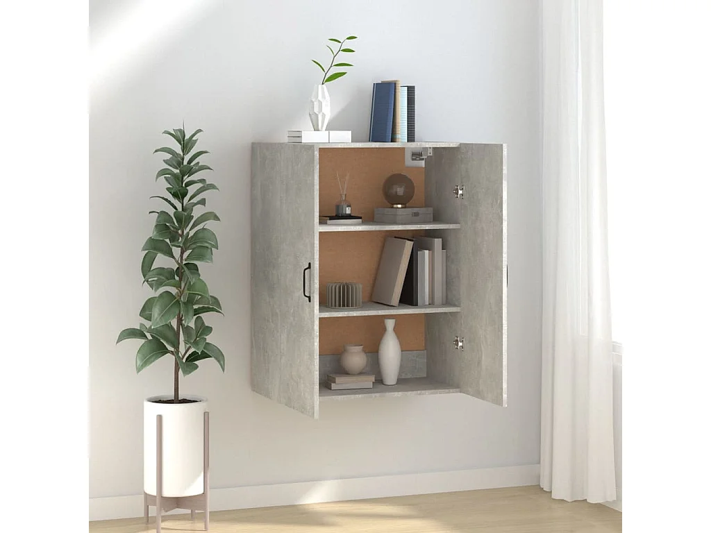 Armoire suspendue Gris béton 69,5x34x90 cm Bois d'ingénierie